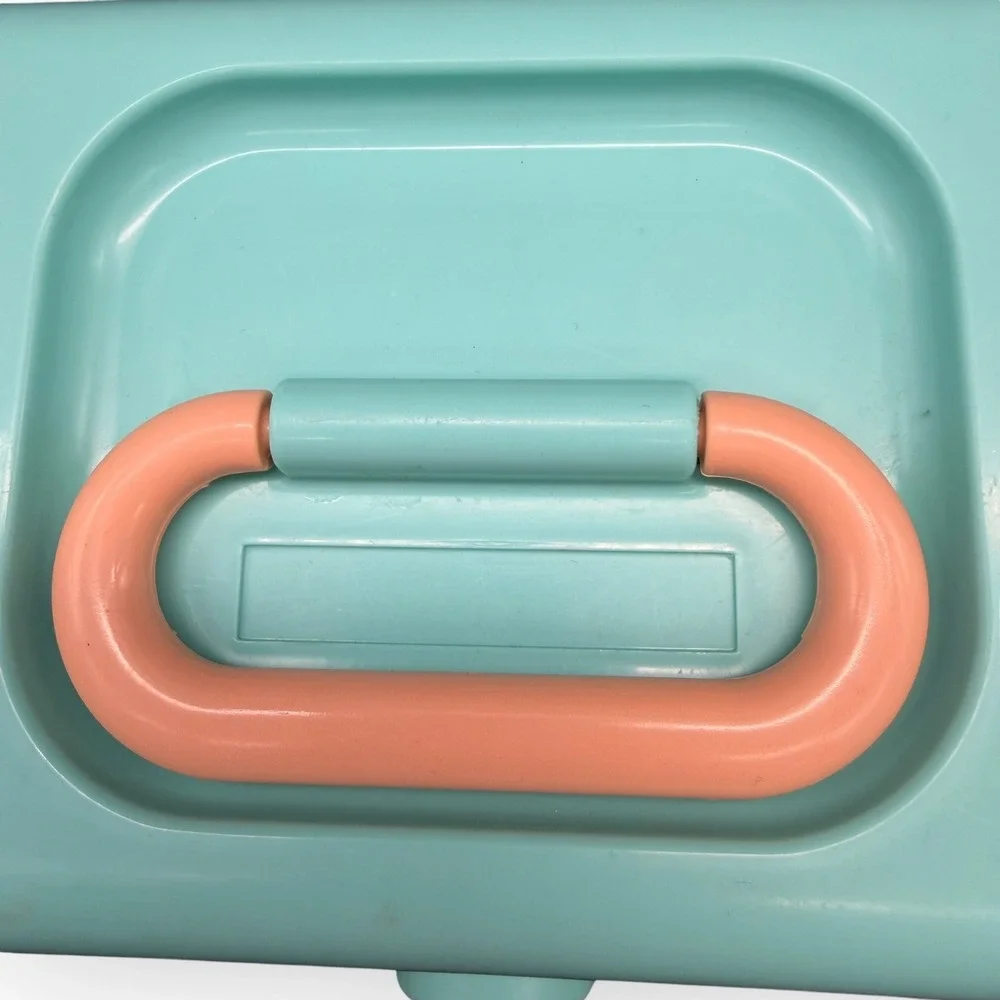 Vtg Caboodles Makeup Case Organizer Mint Green Lavender 90s Retro‎ Cosmetic Box